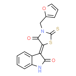 (Z)-3-(furan-2-ylmethyl)-5-(2-oxoindolin-3-ylidene)-2-thioxothiazolidin-4-one结构式