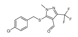 5-(4-CHLOROBENZYLTHIO)-1-METHYL-3-(TRIFLUOROMETHYL)-1H-PYRAZOLE-4-CARBOXALDEHYD结构式