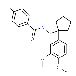 4-Chloro-N-{[1-(3,4-dimethoxyphenyl)cyclopentyl]methyl}benzamide结构式