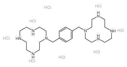 1,1'-[1,4-phenylenebis-(methylene)]-bis-(1,4,7,10-tetraazacyclododecane) octahydrochloride结构式