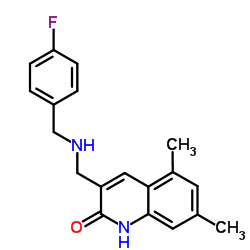 3-{[(4-Fluorobenzyl)amino]methyl}-5,7-dimethyl-2(1H)-quinolinone Structure