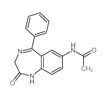 Acetamide, N-(2,3-dihydro-2-oxo-5-phenyl-1H-1,4-benzodiazepin-7-yl)- Structure