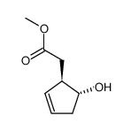 (-)-trans-2-methoxycarbonylmethylcyclopent-3-en-1-ol Structure