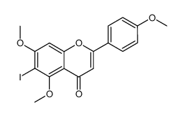 6-iodo-5,7,4'-trimethoxyflavone结构式