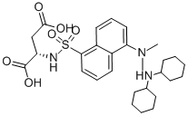 N-[[5-(二甲基氨基)-1-萘基]磺酰基]-L-天冬氨酸二(环己胺)盐结构式