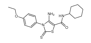 4-amino-N-cyclohexyl-3-(4-ethoxyphenyl)-2-thioxo-2,3-dihydrothiazole-5-carboxamide结构式