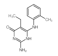 4(1H)-Pyrimidinone,2-amino-5-ethyl-6-[(2-methylphenyl)amino]- (9CI) Structure