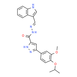 (E)-N-((1H-indol-3-yl)methylene)-3-(4-isopropoxy-3-methoxyphenyl)-1H-pyrazole-5-carbohydrazide picture