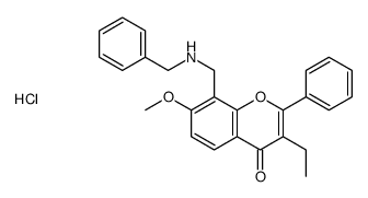 benzyl-[(3-ethyl-7-methoxy-4-oxo-2-phenylchromen-8-yl)methyl]azanium,chloride Structure