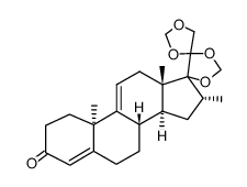 (8S,10R,13S,14S,16R)-10,13,16-trimethyl-1,6,7,8,10,12,13,14,15,16-decahydrodispiro[cyclopenta[a]phenanthrene-17,4'-[1,3]dioxolane-5',4''-[1,3]dioxolan]-3(2H)-one结构式