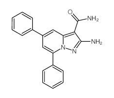 8-amino-2,4-diphenyl-1,9-diazabicyclo[4.3.0]nona-2,4,6,8-tetraene-7-carboxamide结构式