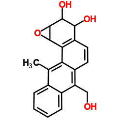 6-(Hydroxymethyl)-11-methyl-1a,2,3,11c-tetrahydrotetrapheno[1,2-b]oxirene-2,3-diol结构式