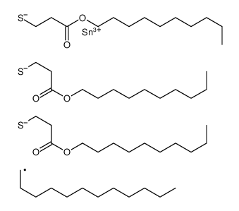 decyl 5-[[3-(decyloxy)-3-oxopropyl]thio]-5-dodecyl-9-oxo-10-oxa-4,6-dithia-5-stannaicosanoate structure