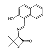 (3R)-3-(2-hydroxy-1-naphthylmethyleneamino)-4,4-dimethylthietan-2-one Structure