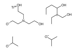 (2-ethylhexane-1,3-diolato-O,O')[[2,2',2''-nitrilotris[ethanolato]](1-)-N,O]bis(propan-2-olato)titanium structure