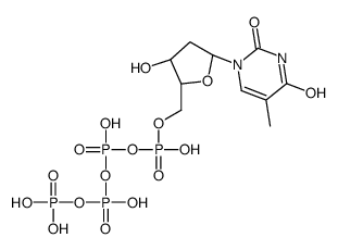 [hydroxy-[hydroxy-[[(2R,3S,5R)-3-hydroxy-5-(5-methyl-2,4-dioxopyrimidin-1-yl)oxolan-2-yl]methoxy]phosphoryl]oxyphosphoryl] phosphono hydrogen phosphate结构式