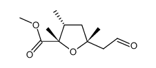 (2S,3R,5R)-methyl 2,3,5-trimethyl-5-(2-oxoethyl)-tetrahydrofuran-2-carboxylate结构式