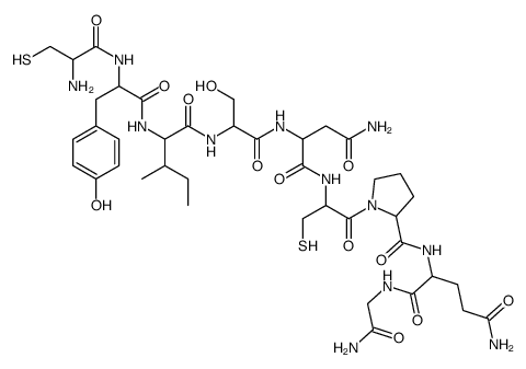 (2S)-2-[[(2S)-1-[(2R)-2-[[(2S)-4-amino-2-[[(2S)-2-[[(2S,3S)-2-[[(2S)-2-[[(2R)-2-amino-3-sulfanylpropanoyl]amino]-3-(4-hydroxyphenyl)propanoyl]amino]-3-methylpentanoyl]amino]-3-hydroxypropanoyl]amino]-4-oxobutanoyl]amino]-3-sulfanylpropanoyl]pyrrolidine-2 Structure