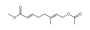 (2E,6E)-methyl-8-acetoxy-6-methylocta-2,6-dienoate结构式