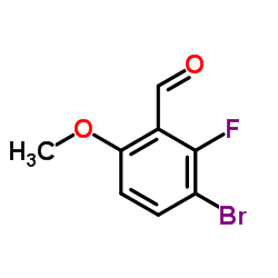 3-Bromo-2-fluoro-6-methoxybenzaldehyde structure