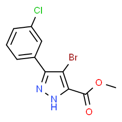 Methyl 4-bromo-3-(3-chlorophenyl)-1H-pyrazole-5-carboxylate picture