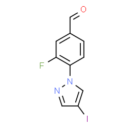 3-Fluoro-4-(4-iodo-1H-pyrazol-1-yl)benzaldehyde structure