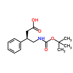 (3R)-4-({[(2-Methyl-2-propanyl)oxy]carbonyl}amino)-3-phenylbutanoic acid结构式