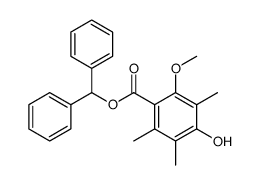 4-hydroxy-2-methoxy-3,5,6-trimethylbenzoic acid benzhydryl ester Structure