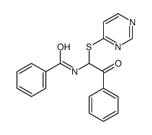 N-(2-oxo-2-phenyl-1-pyrimidin-4-ylsulfanylethyl)benzamide结构式