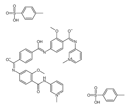 1-N,4-N-bis[3-methoxy-4-[(1-methylpyridin-1-ium-3-yl)carbamoyl]phenyl]benzene-1,4-dicarboxamide,4-methylbenzenesulfonate结构式