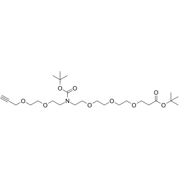 N-(Propargyl-PEG2)-N-Boc-PEG3-t-butyl ester结构式