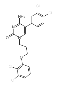 2(1H)-Pyrimidinone,4-amino-1-[3-(2,3-dichlorophenoxy)propyl]-5-(3,4-dichlorophenyl)- Structure