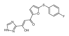 1-[5-(4-fluorophenyl)sulfanylfuran-2-yl]-3-hydroxy-3-(1H-1,2,4-triazol-5-yl)prop-2-en-1-one Structure