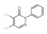 2-phenyl-5-sulfanyl-4-sulfanylidene-1H-pyridazin-3-one结构式