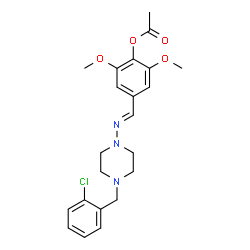 4-({[4-(2-chlorobenzyl)piperazin-1-yl]imino}methyl)-2,6-dimethoxyphenyl acetate结构式