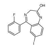 5-(2-fluorophenyl)-7-iodo-1,3-dihydro-1,4-benzodiazepin-2-one结构式