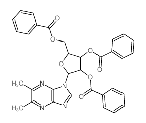 [3,4-dibenzoyloxy-5-(3,4-dimethyl-2,5,7,9-tetrazabicyclo[4.3.0]nona-1,3,5,7-tetraen-9-yl)oxolan-2-yl]methyl benzoate结构式