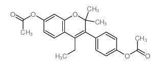 2H-1-Benzopyran-7-ol,3-[4-(acetyloxy)phenyl]-4-ethyl-2,2-dimethyl-, 7-acetate structure