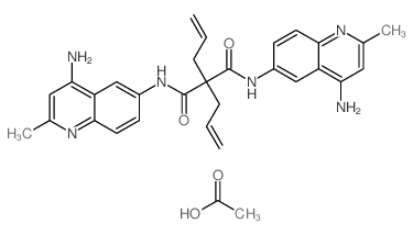 acetic acid; N,N-bis(4-amino-2-methyl-quinolin-6-yl)-2,2-diprop-2-enyl-propanediamide结构式