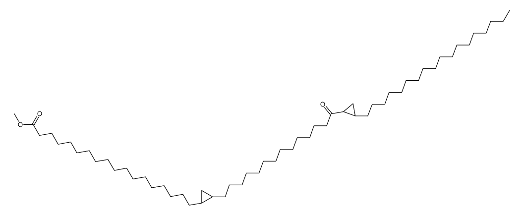 18-{2-[14-(2-Octadecyl-cyclopropyl)-14-oxo-tetradecyl]-cyclopropyl}-octadecanoic acid methyl ester Structure