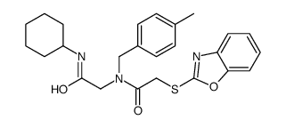 Acetamide, 2-(2-benzoxazolylthio)-N-[2-(cyclohexylamino)-2-oxoethyl]-N-[(4-methylphenyl)methyl]- (9CI) picture