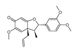 (7S,8S,1'R)-Δ8'-3,4,5'-trimethoxy-1',4'-dihydro-4'-oxo-6.O.2',7.1'-neolignan结构式