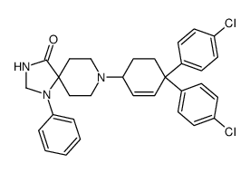 8-[4,4-bis-(4-chloro-phenyl)-cyclohex-2-enyl]-1-phenyl-1,3,8-triaza-spiro[4.5]decan-4-one结构式