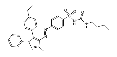 N-butylcarbamoyl-4-[5-(4-ethyl-phenyl)-3-methyl-1-phenyl-1H-pyrazol-4-ylazo]-benzenesulfonamide Structure