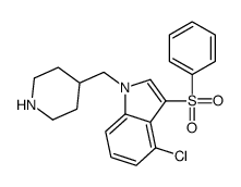 3-(benzenesulfonyl)-4-chloro-1-(piperidin-4-ylmethyl)indole结构式