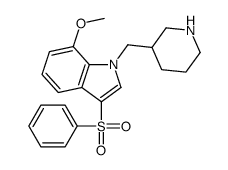 3-(benzenesulfonyl)-7-methoxy-1-(piperidin-3-ylmethyl)indole结构式