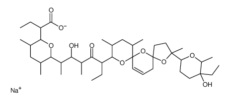 sodium,2-[6-[6-[3-(5-ethyl-5-hydroxy-6-methyloxan-2-yl)-3,10,12-trimethyl-4,6,8-trioxadispiro[4.1.57.35]pentadec-13-en-9-yl]-3-hydroxy-4-methyl-5-oxooctan-2-yl]-3,5-dimethyloxan-2-yl]butanoate Structure