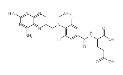 2-[[3,5-dichloro-4-[(2,4-diaminopteridin-6-yl)methyl-ethyl-amino]benzoyl]amino]pentanedioic acid structure