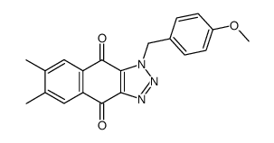 4,9-dihydro-6,7-dimethyl-4,9-dioxo-1-(4-methoxybenzyl)naphtho[2,3-d]-v-triazole结构式