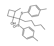 2-methyl-1-(1-(p-tolylsulfinyl)-1-(p-tolylthio)hexyl)cyclobutan-1-ol结构式